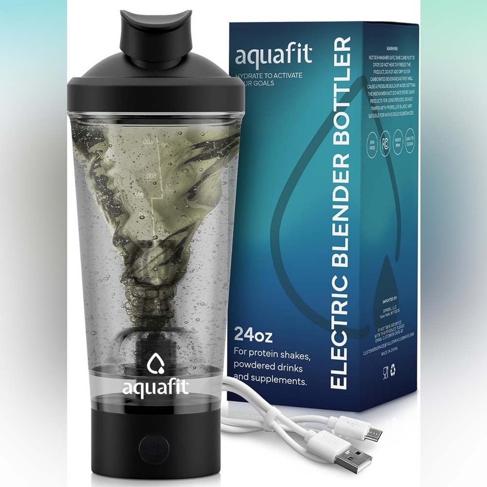 Electric Protein Shaker Bottle - USB Rechargeable Blender Bottles - 24oz Shaker